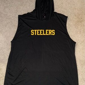 Steelers Black Sleeveless Hoodie Tank Top